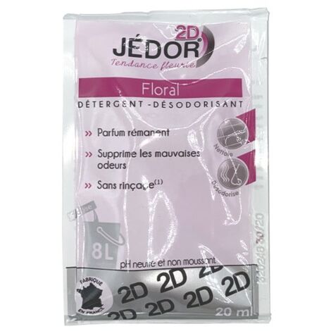 Le Plus De L'Entretien – Dosettes nettoyantes et désodorisantes Jédor – Parfum floral – Lot de 100 dosettes – Nettoyage en profondeur pour usage domestique et professionnel