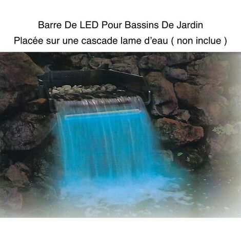 Le Poisson Qui Jardine – Barre éclairage LED 30 cm pour bassins et cascades – 6 couleurs modulables – Économie d'énergie – Câble 8 mètres étanche
