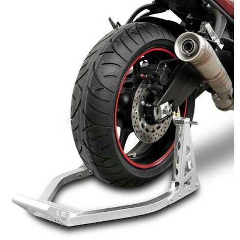 Le Poisson Qui Jardine – Béquille d'atelier arrière pour moto – Aluminium léger – Design compétition MotoGP – Utilisation sur piste et garage