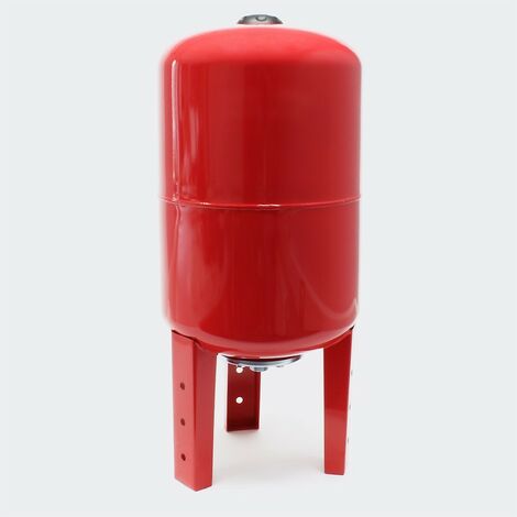 Le Poisson Qui Jardine – Cuve à eau verticale 100 litres – Acier rouge – Pression 5,4 bar – Raccord 32 mm – Utilisation verticale pour installations sanitaires