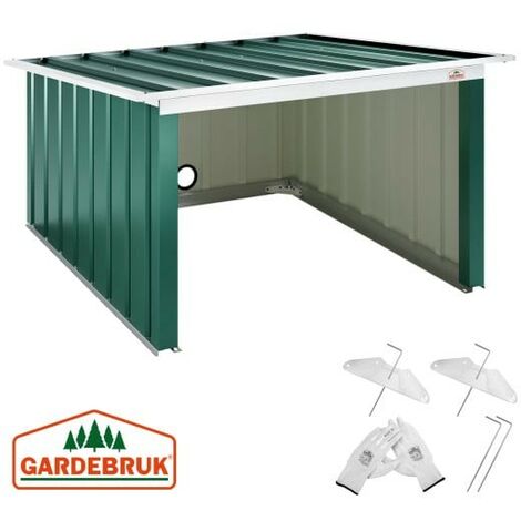 Le Poisson Qui Jardine – Garage moderne pour robot tondeuse en tôle d'acier galvanisée – Résistant à la corrosion – Dimensions 89 x 90 x 54 cm – Avec guide-câble intégré - VERT 89 X