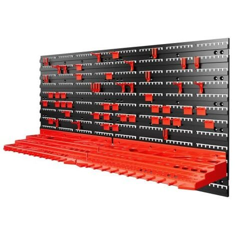 Le Poisson Qui Jardine – Panneau mural pour rangement d'outils 95 x 54 cm – Plastique polypropylène – 54 pièces incluant 50 crochets – Capacité 5 kg