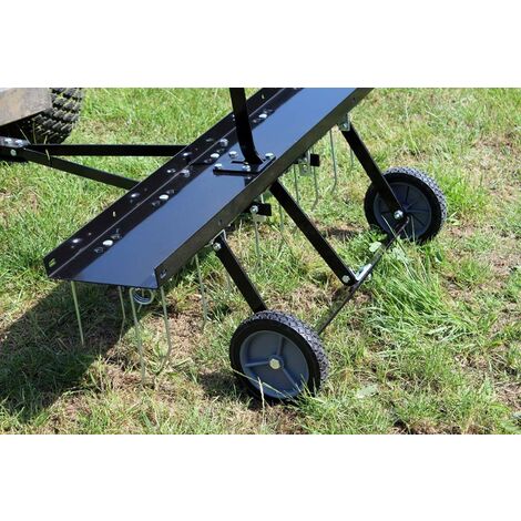 Le Poisson Qui Jardine – Peigne scarificateur manuel 100 cm – Démousseur et aérateur à gazon pour tracteur – Hauteur réglable 18-22 cm