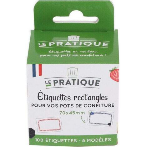 LE PRATIQUE Etiquette adhésive confiture / conserves - décollage facile - 8 modeles boite 100