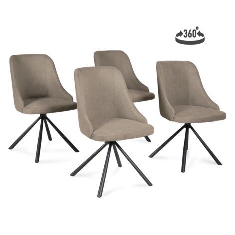 Le Quai Des Affaires – Lot de 4 chaises pivotantes – Assise en polyester et mousse – Piétement en métal – Dimensions 50x60x85 cm – Confort optimal pour salle à manger