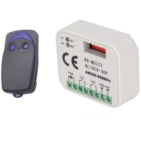 Le récepteur multifréquence RX-MULTI 300-868MHZ contrôle les portails de contrôle d'accès et les télécommandes , commutateur AC/DC 9-30 V pour émetteur de commande de porte de garage