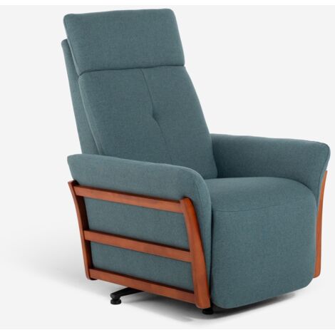 Le Roi Du Relax – Fauteuil relax inclinable moderne 75x75x112 cm – Revêtement tissu doux – Repose-tête et pieds ajustables – Capacité 150 kg