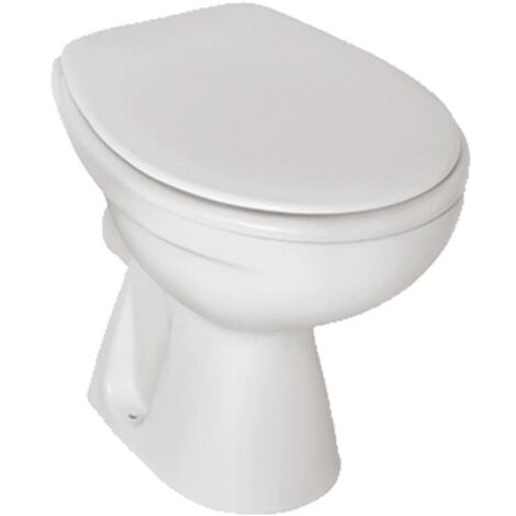 Le Sanitaire – Cuvette WC à poser en porcelaine vitrifiée – Sortie horizontale 190mm – Dimensions 360x430x390mm – Rinçage 4/2 & 6/3 litres