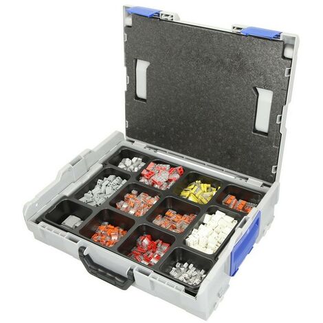 Le Sanitaire – L-BOXX® avec bornes de raccordement Wago – 879 pièces – Sections de câbles jusqu'à 4 mm² – Coffret compact pour installations domestiques