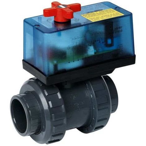 Le Sanitaire – Vanne motorisée 2 voies DN40 pour chauffage piscine – PVC-U étanche IP65 – Manchon adhésif – Température 0-50°C – Couple 7Nm