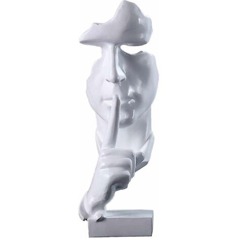 Le Silence du Penseur, Statue du Penseur Créatif, Sculpture Abstraite, Le Silence est d'Or, Statue du Penseur, Sculptures Dorées, Statue en Résine, Artisanat