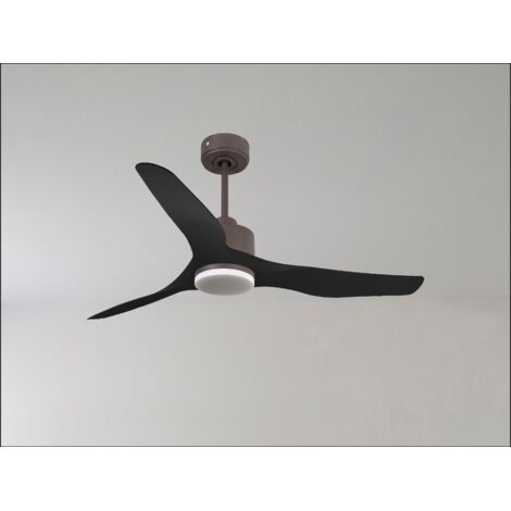 Le super destratificateur et ventilateur  HVLS Ouray, 223 Cm design blanc pales bois sombre , wifi thermostat.