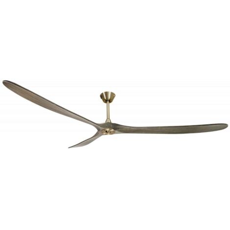 Le super destratificateur et ventilateur  HVLS Ouray, 223 Cm design laiton pales grises , wifi thermostat.