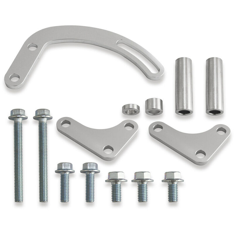 Start - Le support de pompe de direction assistée sbc définit le remplacement réglable en alliage d'aluminium pour Chevy (argent)