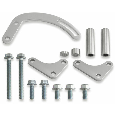 Le support de pompe de direction assistée SBC définit le remplacement réglable en alliage d'aluminium pour Chevy (argent)