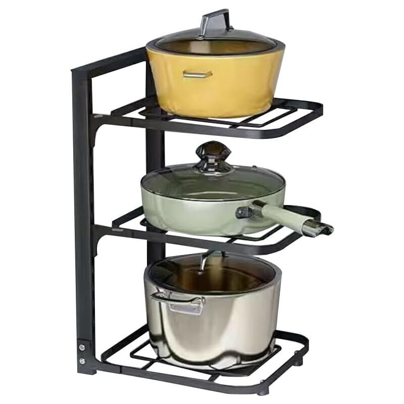 Coocheer - Le support de rangement pour casseroles à 3 niveaux sous l'évier peut stocker des casseroles en fer et des plaques à pâtisserie