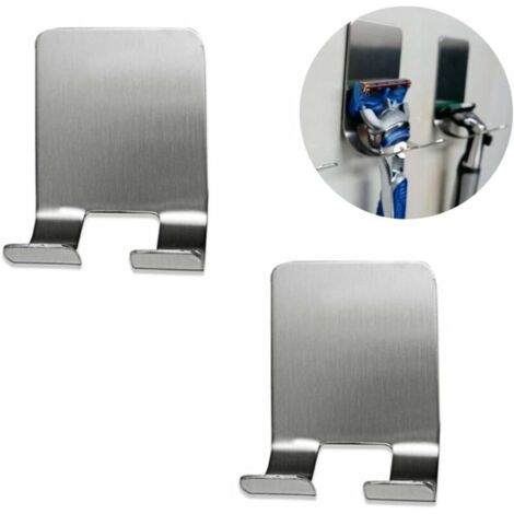 Le Support de Rasoir Crochets Multifonctionnels de Mur, Porte-Rasoir de Salle de Bain Crochets de Douche Crochets étanche Multifonction Brosse à Dents Crochets Muraux (En Acier Inoxydable)