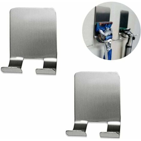 Le Support de Rasoir Crochets Multifonctionnels de Mur, Porte-Rasoir de Salle de Bain Crochets de Douche Crochets étanche Multifonction Brosse à Dents Crochets Muraux (En Acier Inoxydable)