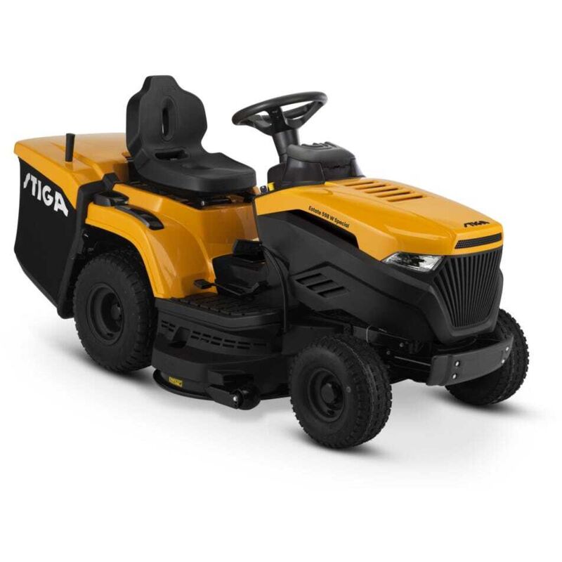 Le tracteur Estate Special est équipé d'un puissant moteur Honda GCV530 à deux cylindres, d'un réservoir de carburant de 9 l, d'une largeur de coupe