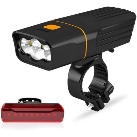 LE vélo lumière Ensemble, LED vélo lumières Lampe de vélo USB Rechargeable Ensemble étanche vélo lumière Ensemble Super Long Travail Antichoc