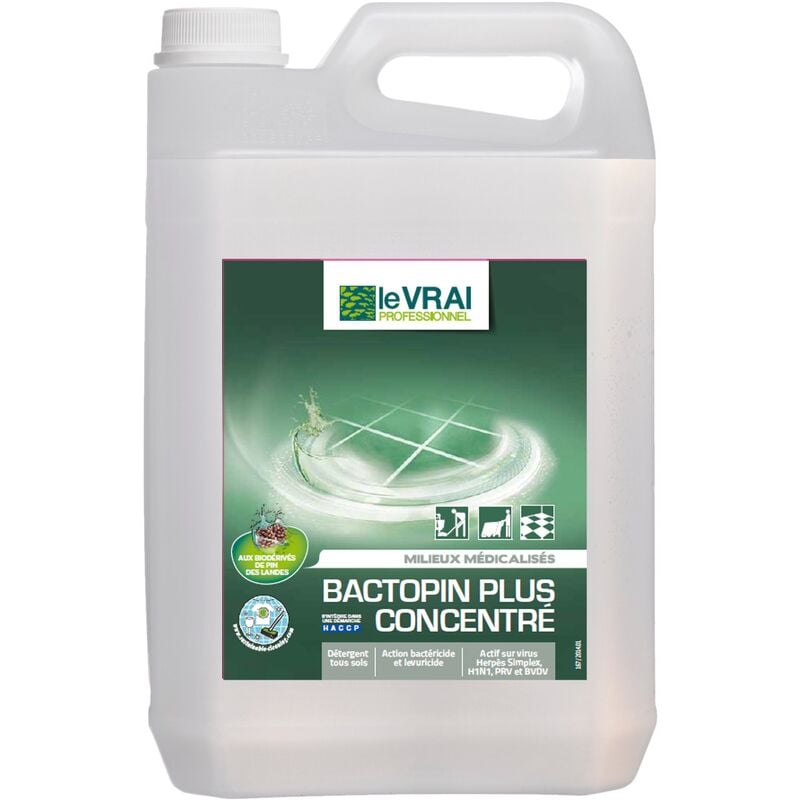 Le vrai detergent desinfectant ddo concentre bactopin s - 5 l - act 3812 - Entretien des sols Le Vrai Actionpin