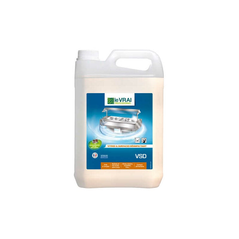 Le vrai vsd nettoyant multisurfaces desinfectant/ bidon de 5 litres Le Vrai Professionnel Nettoyant multi-surfaces