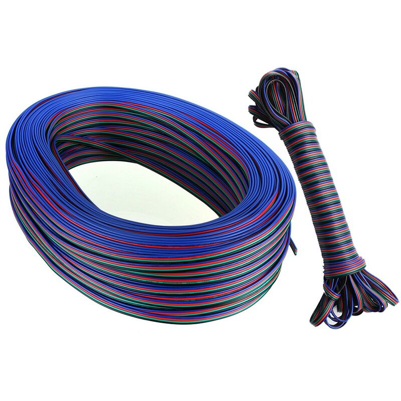 Sysled - Câble de 5 mètres pour bande led 12V rgb de 0,75mm d'épaisseur