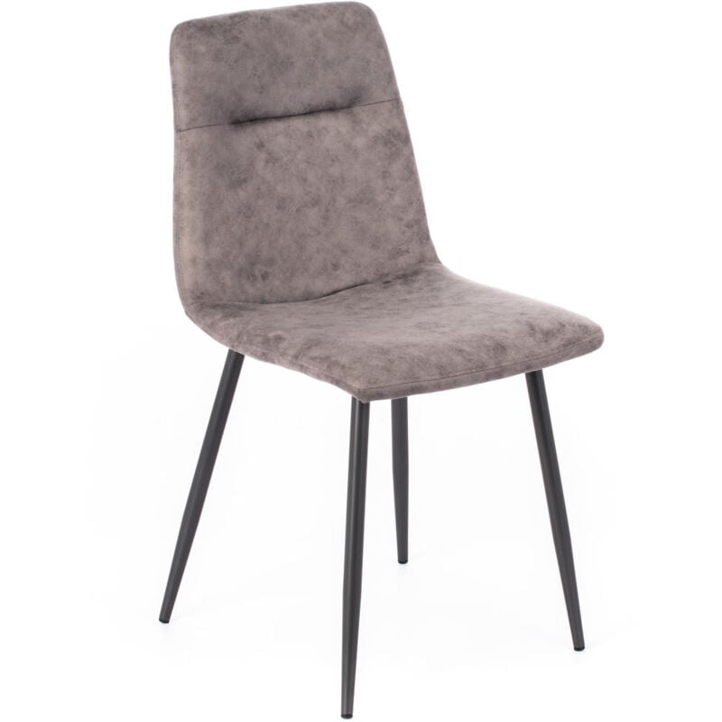 Stones - Léa Chaise simili cuir gris 4 pcs