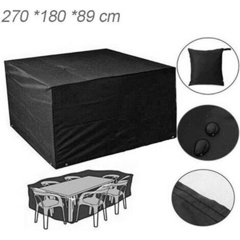 Leadgoods® Housse de protection large pour salon de jardin carré 4 places. Bache de protection, salon de jardin 27018089cm)