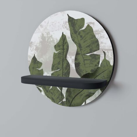 LEAF ECHO Mensola rotonda nera