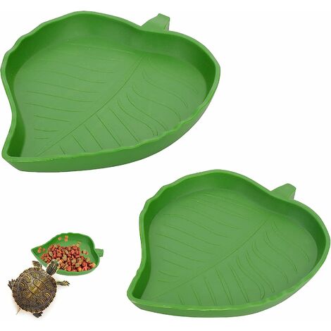 Leaf Reptilien-Futternapf Wassernapf, 2 Stück Reptilien-Schildkröten-Futternapf Wassernapf für Eidechsen