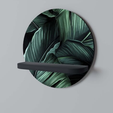 LEAFY ELEGANCE Mensola rotonda nera