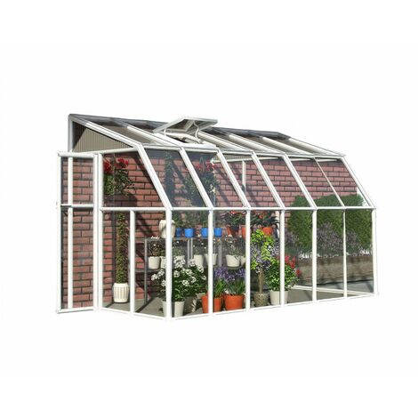 Lean To Greenhouse Sun Room Clear 6 x 8 - Polycarbonate/Acrylic - L262 x W200.5 x H247 cm