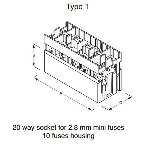 Lear 518169008 Presa 20 mini fusibili - Giallo