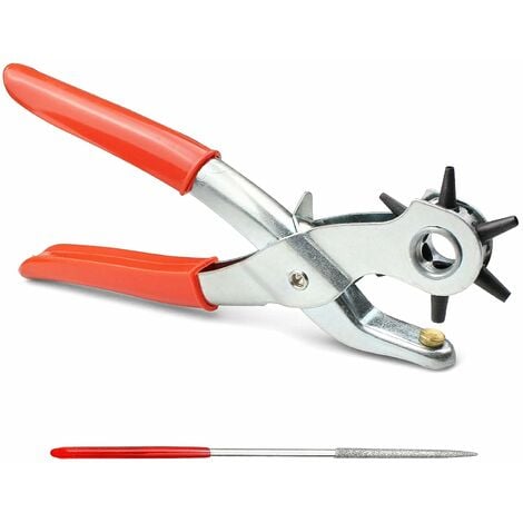 Revolving Leather Hole Punch Plier 6 Sizes Perforator Tool for Belt Paper  Home