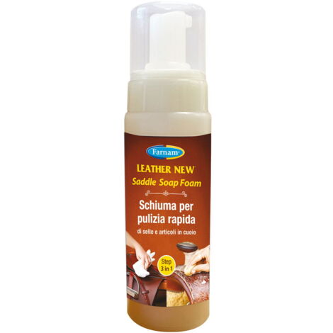 LEATHER NEW TOTAL CARE Farnam schiuma rapida per la pulizia del cuoio sia detergente che balsamo 2 in 1