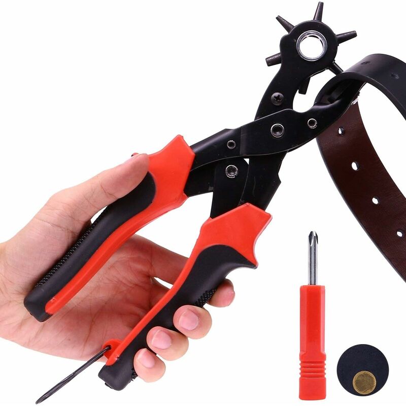 Leather Punch Professional Leather Hole Punch Belt Hole Punch Set, Round Holes,6 Size