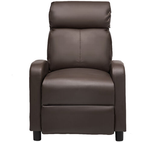 Best Brown Leather Recliner Chair, Brown Millen Faux Leather Recliner Armchair