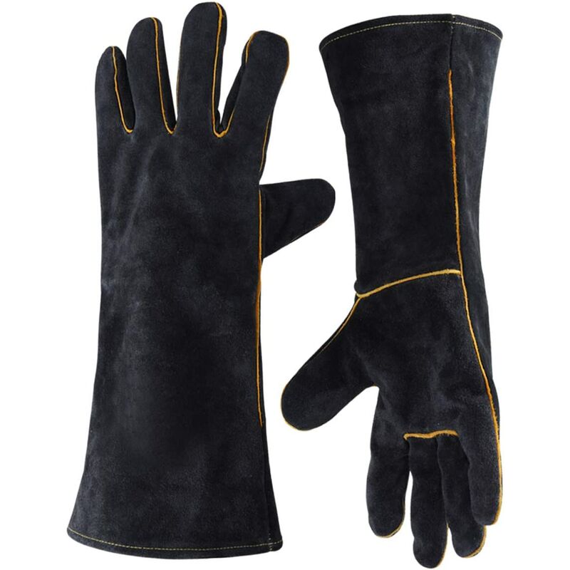 Leather Welder Gloves 932°F High Temperature Work Gloves for Welding bbq Kitchen Oven Cooking Gardening
