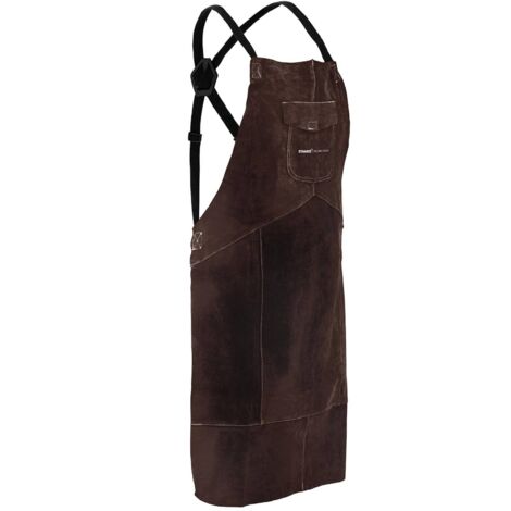 STAMOS Leather Welding Apron Cowhide Welders Apron Personal Protective Gear Size L