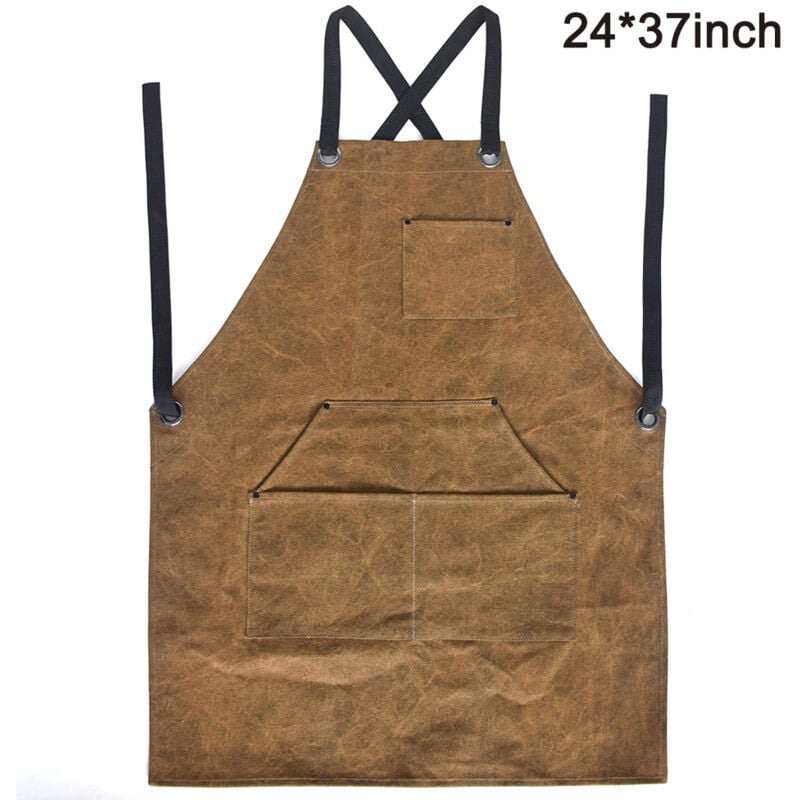 Leather Work Shop Apron with Tool Pockets Heat & Flame Resistant Heavy Duty Welding Apron, 24