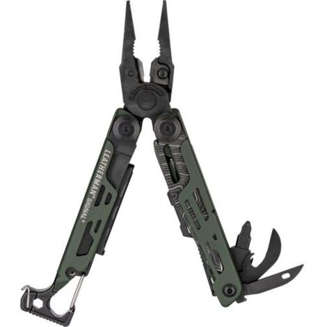 Leatherman LTM-832692 Mehrzweckzange Signal in Taupe grün mit 19 Funktionen, Klinge of 420HC/Karbonstahl und schwarzem DLC of 6,9 cm ideal für Survival. Inklusive Notfall-Pfeife, Ferrocerium Stab, Dia