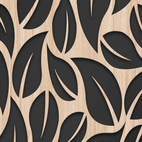 LEAVES - Quadro arredo LASERCUT composito Legno e PVC - Misura: 70x140 cm