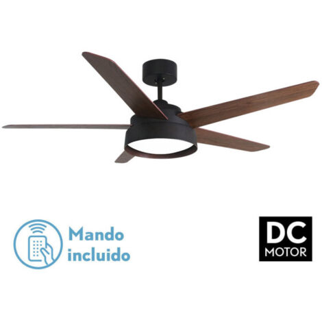 Lebeche DC-Deckenventilator, 25 W, Braun, 5 Flügel aus Walnuss-Eiche