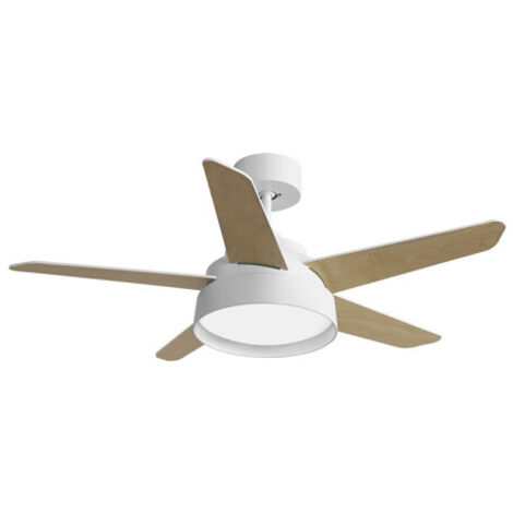 Lebeche DC-Deckenventilator, 25 W, Weiß, 5 Flügel, Weiße Buche