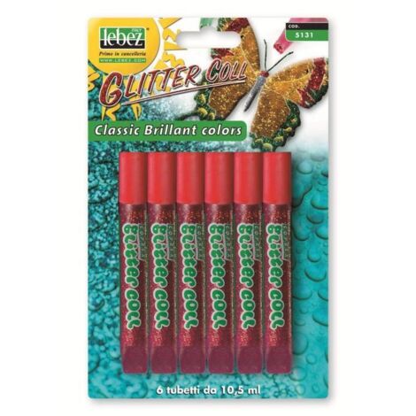 Lebez 5131 R Blister Colla Glitter 10.5Mm Cf6 Rosso