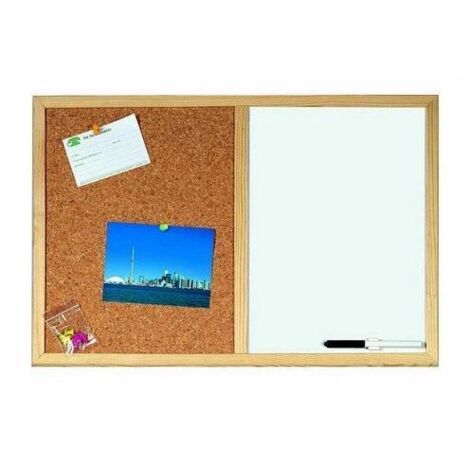 Lebez Lavagna Combo 1172 Bianca in Legno 60x40 mm Scrivibile a Secco per Ufficio