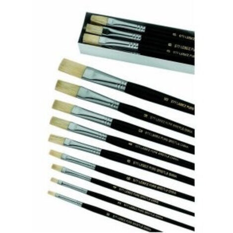Lebez Pennelli Pura Setola Punta Piatta Set 12 pezzi per Arte e Pittura