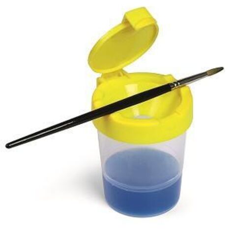 Lebez Portapennelli 80124 Set 8 pezzi Trasparente e Giallo Vasetto per pennelli