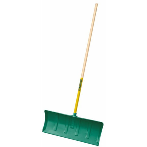 Leborgne – Pelle à neige 65cm – Poussoir polymère vert – Manche bois certifié PEFC – Poignée ergonomique pour confort